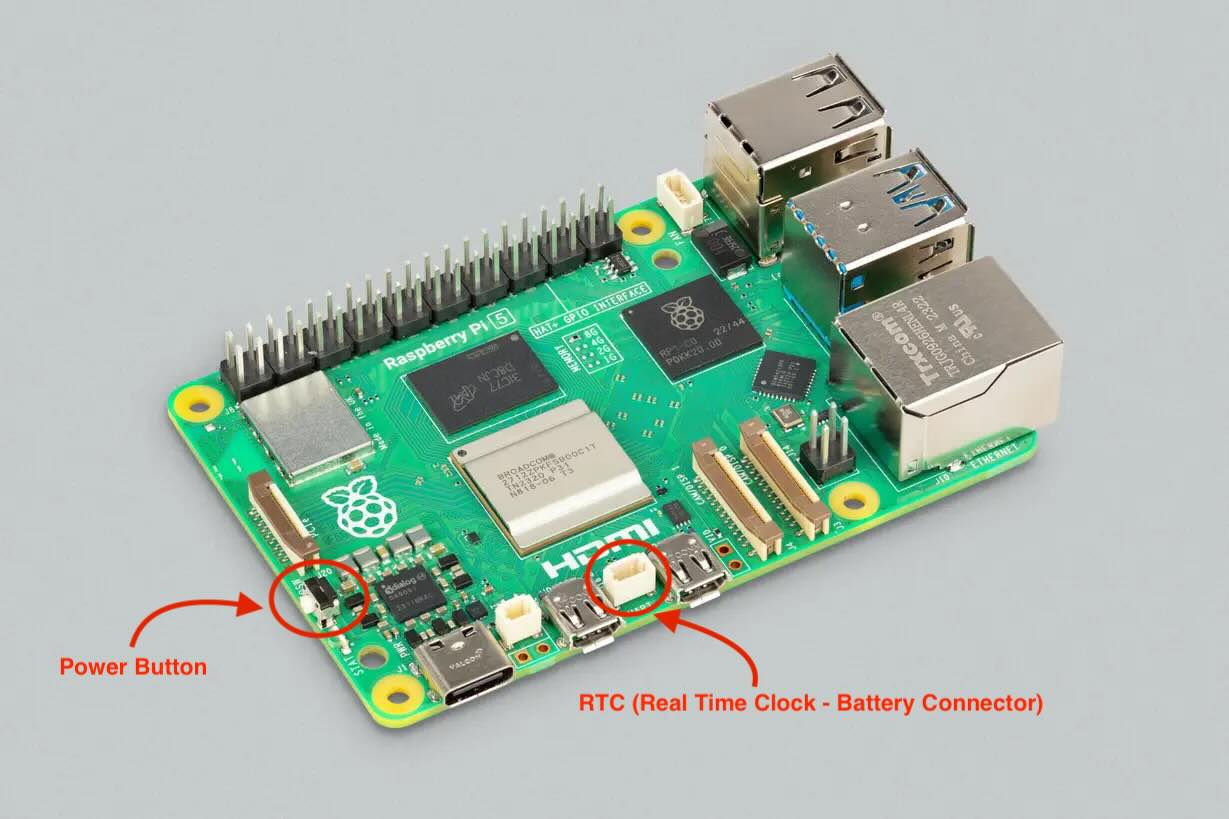 Power Button  & RTC (Real Time Clock) in Raspberry Pi 5
